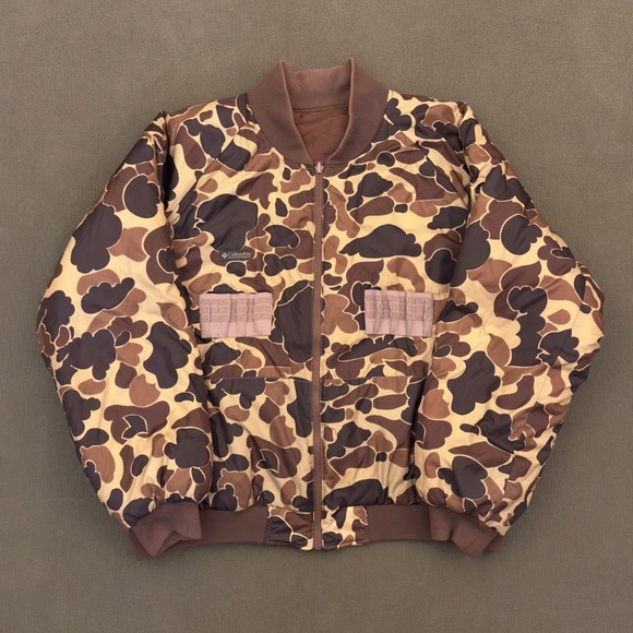 Vintage Columbia Sportswear Duck Camo Reversible Shotgun Bomber Jacket - Picture 1 of 12